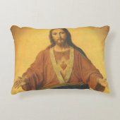 ヴィンテージ宗教、イエスキリストの聖なるハート アクセントクッション (正面)