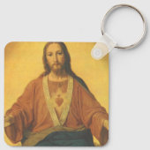 ヴィンテージ宗教、イエスキリストの聖なるハート キーホルダー (裏面)