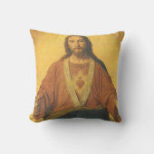ヴィンテージ宗教、イエスキリストの聖なるハート クッション (正面)