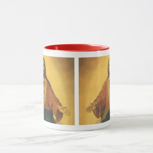 ヴィンテージ宗教、イエスキリストの聖なるハート マグカップ (中央)