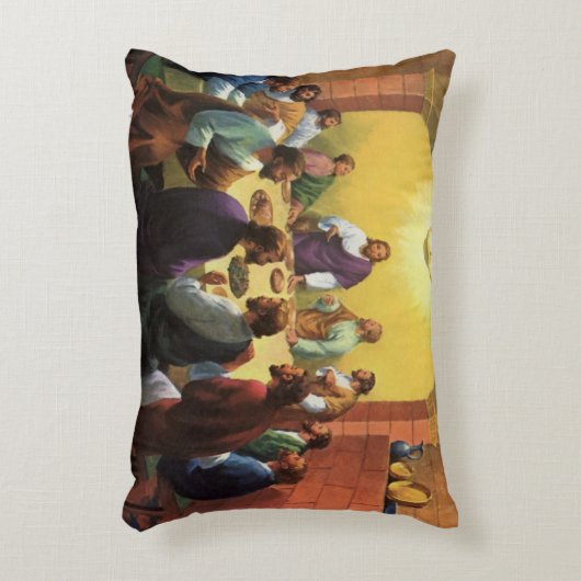 ヴィンテージ宗教、イエス・キリストとの最後の晩餐 アクセントクッション (正面(垂直))
