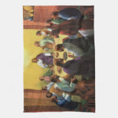 ヴィンテージ宗教、イエス・キリストとの最後の晩餐 キッチンタオル (縦)