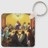 ヴィンテージ宗教、イエス・キリストとの最後の晩餐 キーホルダー (裏面)