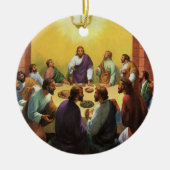 ヴィンテージ宗教、イエス・キリストとの最後の晩餐 セラミックオーナメント (正面)