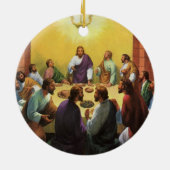ヴィンテージ宗教、イエス・キリストとの最後の晩餐 セラミックオーナメント (裏面)