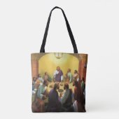 ヴィンテージ宗教、イエス・キリストとの最後の晩餐 トートバッグ (裏面)