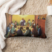 ヴィンテージ宗教、イエス・キリストとの最後の晩餐 ランバークッション (ブランケット)