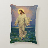 ヴィンテージ宗教、イエス・キリストは水の歩くである アクセントクッション (裏面(縦))