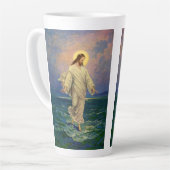 ヴィンテージ宗教、イエス・キリストは水の歩くである カフェラテマグ (左アングル)