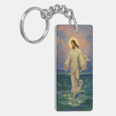 ヴィンテージ宗教、イエス・キリストは水の歩くである キーホルダー (正面左)