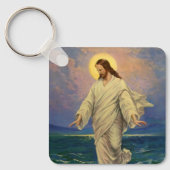 ヴィンテージ宗教、イエス・キリストは水の歩くである キーホルダー (正面)