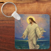 ヴィンテージ宗教、イエス・キリストは水の歩くである キーホルダー (正面)