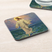 ヴィンテージ宗教、イエス・キリストは水の歩くである コースター (左側)