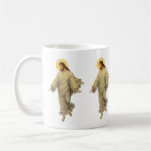 ヴィンテージ宗教、イエス・キリストは水の歩くである コーヒーマグカップ (左)