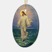 ヴィンテージ宗教、イエス・キリストは水の歩くである セラミックオーナメント (左)