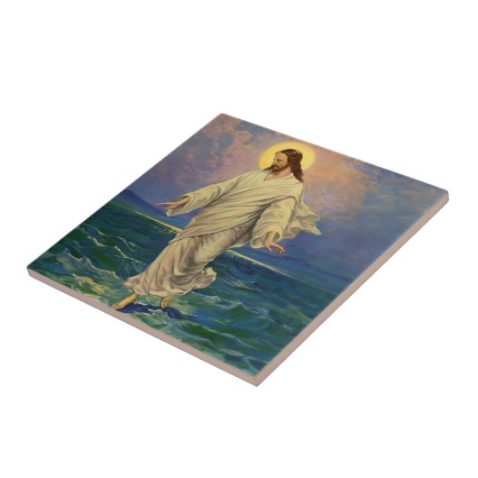 ヴィンテージ宗教、イエス・キリストは水の歩くである タイル (側面)