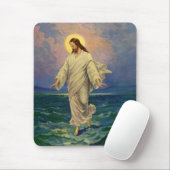 ヴィンテージ宗教、イエス・キリストは水の歩くである マウスパッド (マウス)