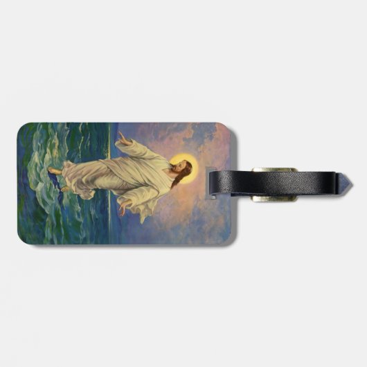 ヴィンテージ宗教、イエス・キリストは水の歩くである ラゲッジタグ (裏面横)