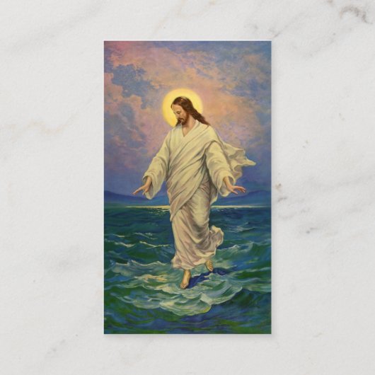 ヴィンテージ宗教、イエス・キリストは水の歩くである 名刺 (裏面)