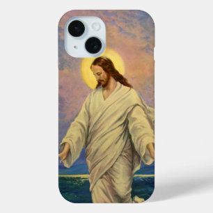 ヴィンテージ宗教、イエス・キリストは水の歩くである iPhone 15ケース
