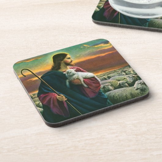ヴィンテージ宗教、キリストの羊の群れ コースター (左側)