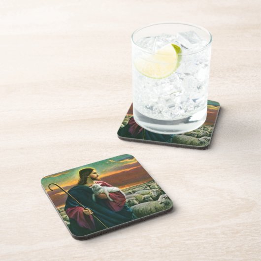 ヴィンテージ宗教、キリストの羊の群れ コースター (右側)