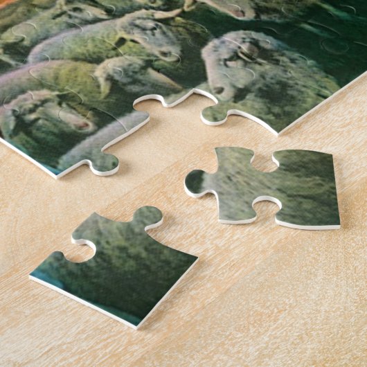 ヴィンテージ宗教、キリストの羊の群れ ジグソーパズル (側面)