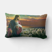 ヴィンテージ宗教、キリストの羊の群れ ランバークッション (裏面)