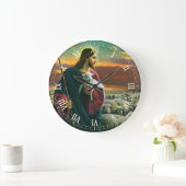 ヴィンテージ宗教、キリストの羊の群れ ラージ壁時計 (ホーム)