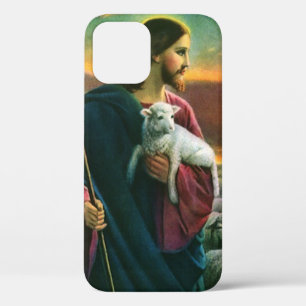 ヴィンテージ宗教、キリストは良い羊飼いと羊の群れ iPhone 12ケース