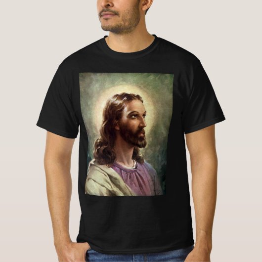 ヴィンテージ宗教 キリスト聖画 光背 Tシャツ (正面)
