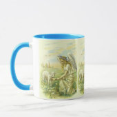 ヴィンテージ宗教、ビクトリアン子羊とイースターエンジェル マグカップ (左)