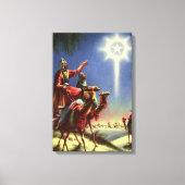 ヴィンテージ宗教、ベツレヘムの星を持つ賢者 キャンバスプリント (正面)