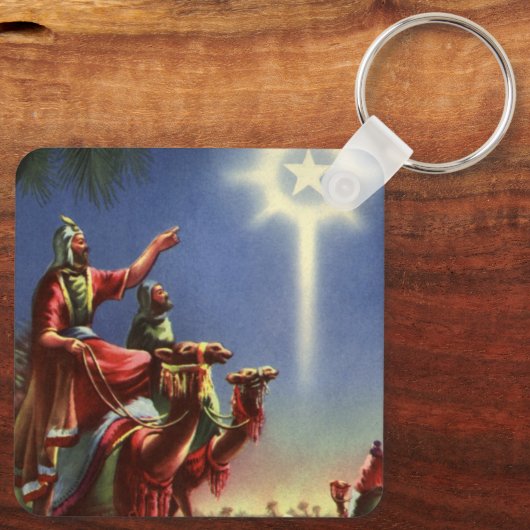 ヴィンテージ宗教、ベツレヘムの星を持つ賢者 キーホルダー (裏面)