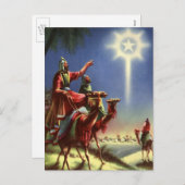 ヴィンテージ宗教、ベツレヘムの星を持つ賢者 シーズンポストカード (正面/裏面)