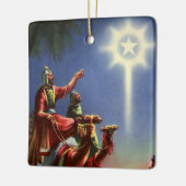 ヴィンテージ宗教、ベツレヘムの星を持つ賢者 セラミックオーナメント (左)
