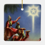 ヴィンテージ宗教、ベツレヘムの星を持つ賢者 セラミックオーナメント (裏面)