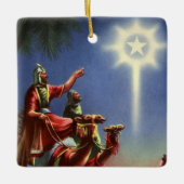 ヴィンテージ宗教、ベツレヘムの星を持つ賢者 セラミックオーナメント (正面)