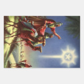 ヴィンテージ宗教、ベツレヘムの星を持つ賢者 ラッピングペーパーシート (正面)