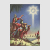 ヴィンテージ宗教、ベツレヘムの星を持つ賢者 薄葉紙 (正面)