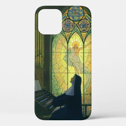 ヴィンテージ宗教、修道女が教会でオルガンを弾く Case-Mate iPhoneケース (裏面)