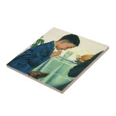 ヴィンテージ宗教、感謝祭の少年ことわざの恵み タイル (側面)