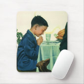 ヴィンテージ宗教、感謝祭の少年ことわざの恵み マウスパッド (マウス)