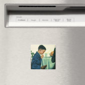 ヴィンテージ宗教、感謝祭の少年ことわざの恵み マグネット (インサイチュ (食洗機))