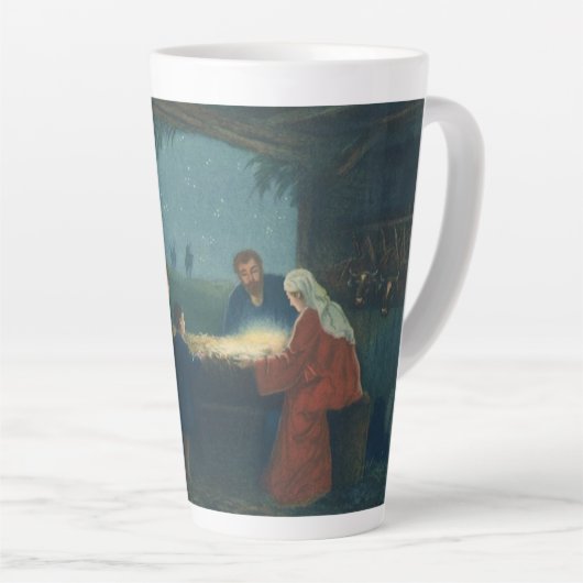 ヴィンテージ宗教、羊飼いの崇拝 カフェラテマグ (右アングル)