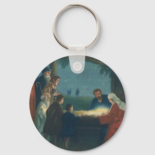 ヴィンテージ宗教、羊飼いの崇拝 キーホルダー (正面)