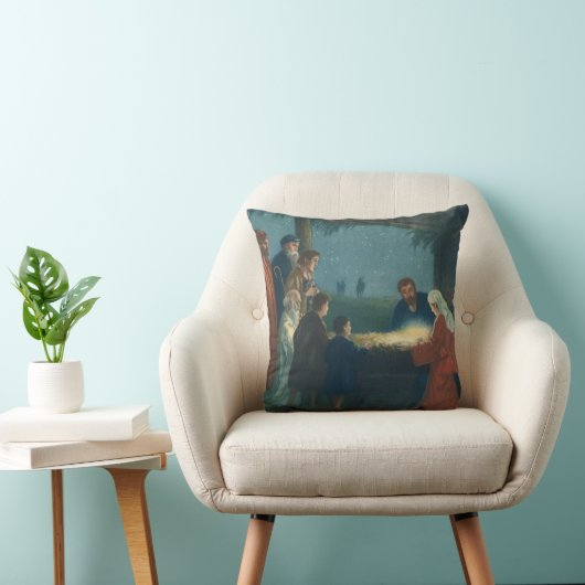 ヴィンテージ宗教、羊飼いの崇拝 クッション (椅子)