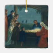 ヴィンテージ宗教、羊飼いの崇拝 セラミックオーナメント (裏面)
