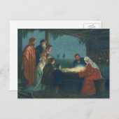 ヴィンテージ宗教、羊飼いの崇拝 ポストカード (正面/裏面)