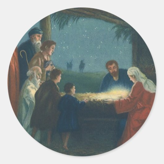ヴィンテージ宗教、羊飼いの崇拝 ラウンドシール (正面)